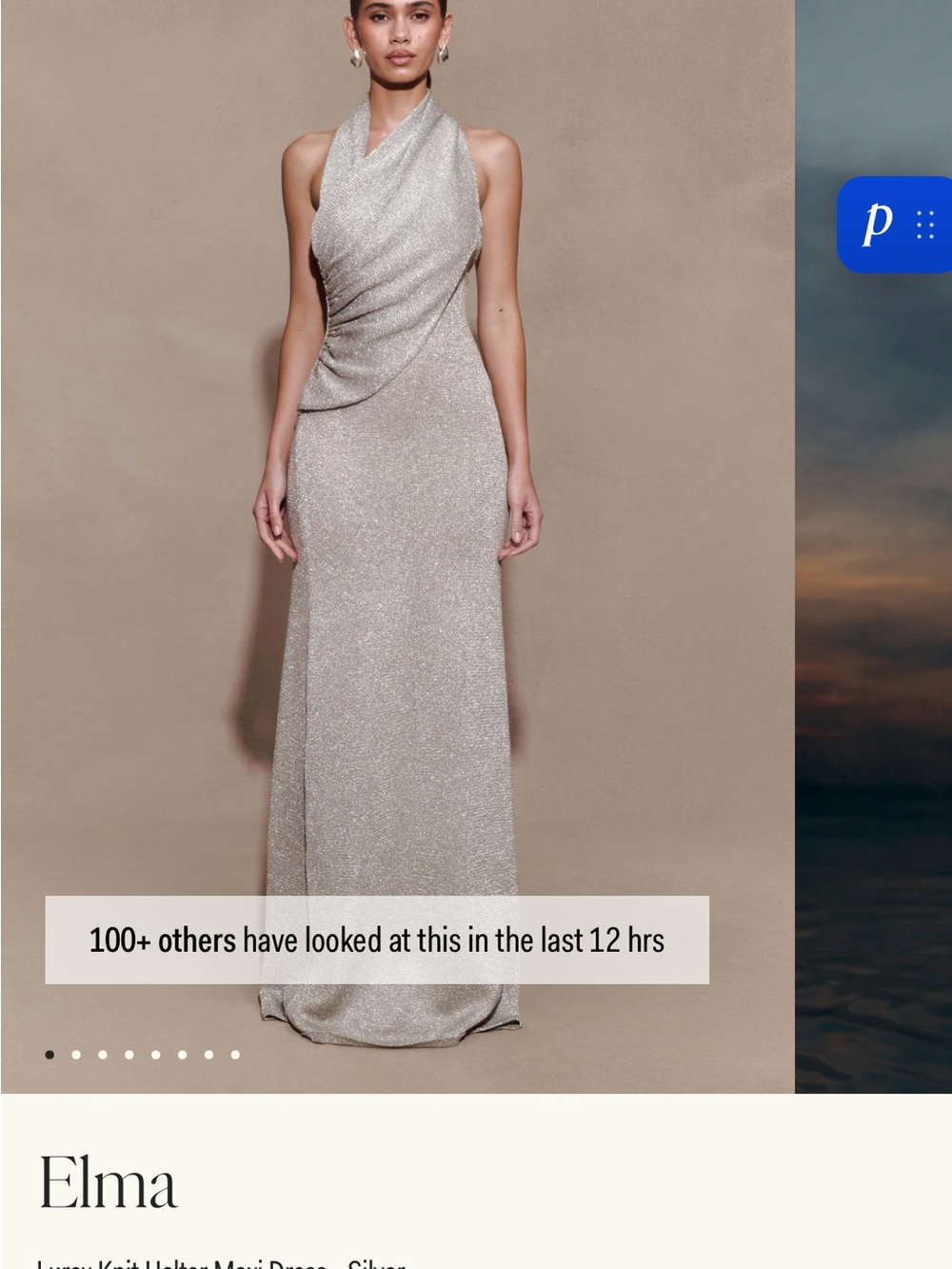 Meshki Silver Halter Maxi Dress - Picture 1 of 4